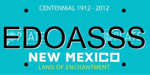 EDOASSS New Mexico License Plate