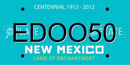 EDOO50 New Mexico License Plate