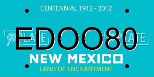 EDOO80 New Mexico License Plate