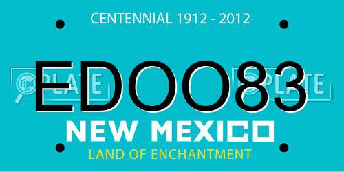 EDOO83 New Mexico License Plate