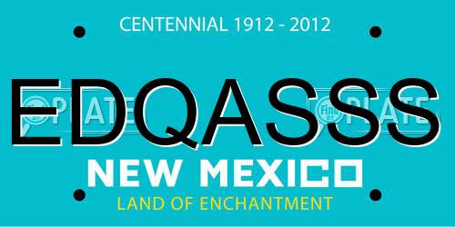 EDQASSS New Mexico License Plate
