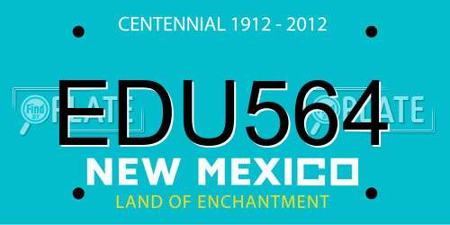 EDU564 New Mexico License Plate