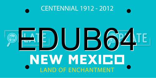 EDUB64 New Mexico License Plate