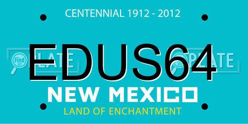 EDUS64 New Mexico License Plate