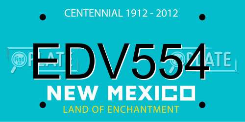 EDV554 New Mexico License Plate