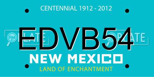 EDVB54 New Mexico License Plate