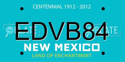 EDVB84 New Mexico License Plate