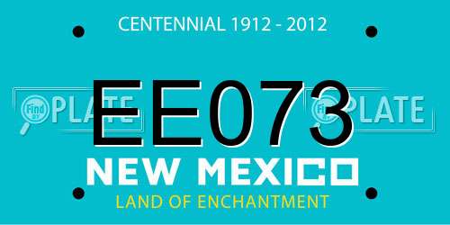 EE073 New Mexico License Plate