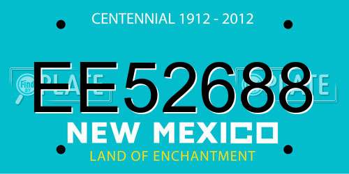 EE52688 New Mexico License Plate