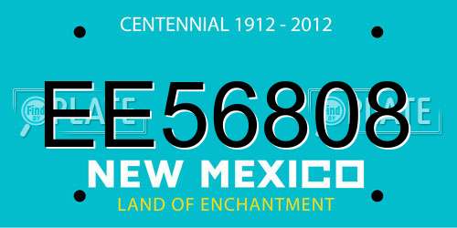 EE56808 New Mexico License Plate