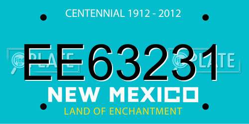 EE63231 New Mexico License Plate