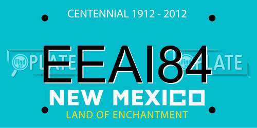 EEAI84 New Mexico License Plate