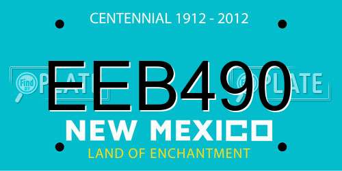 EEB490 New Mexico License Plate