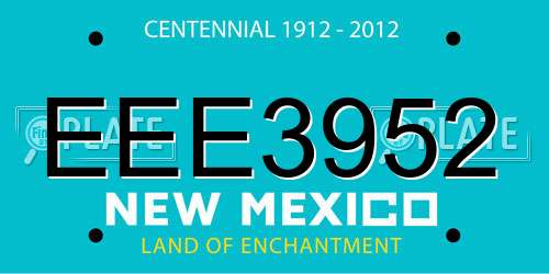 EEE3952 New Mexico License Plate