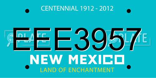 EEE3957 New Mexico License Plate