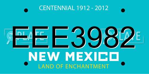 EEE3982 New Mexico License Plate