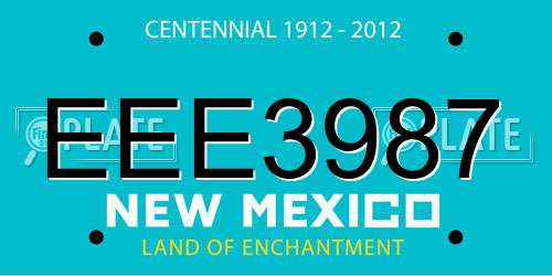 EEE3987 New Mexico License Plate