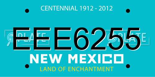 EEE6255 New Mexico License Plate