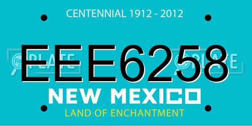 EEE6258 New Mexico License Plate