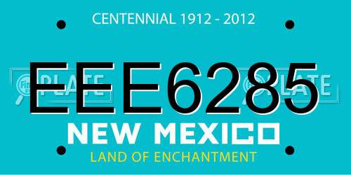 EEE6285 New Mexico License Plate