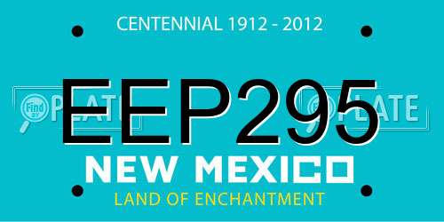 EEP295 New Mexico License Plate