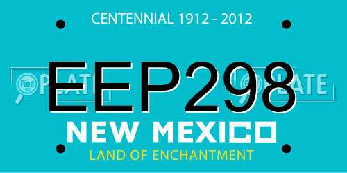 EEP298 New Mexico License Plate