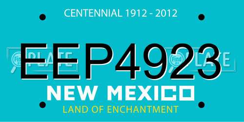 EEP4923 New Mexico License Plate