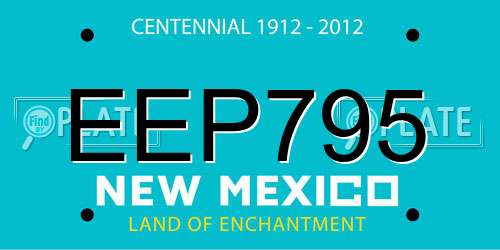 EEP795 New Mexico License Plate