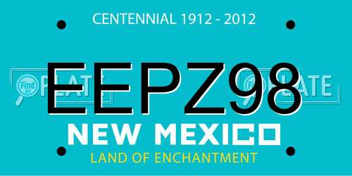 EEPZ98 New Mexico License Plate
