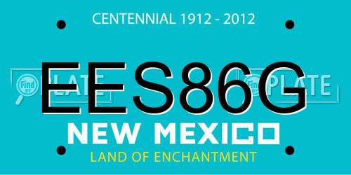 EES86G New Mexico License Plate