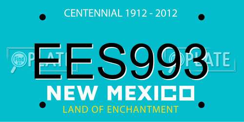 EES993 New Mexico License Plate