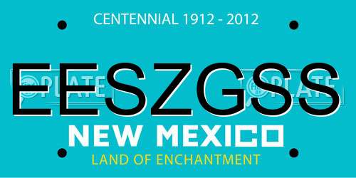 EESZGSS New Mexico License Plate