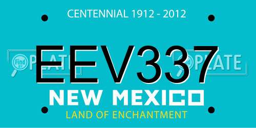 EEV337 New Mexico License Plate