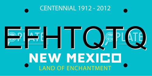 EFHTQTQ New Mexico License Plate