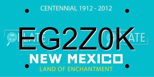 EG2Z0K New Mexico License Plate