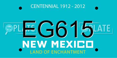 EG615 New Mexico License Plate