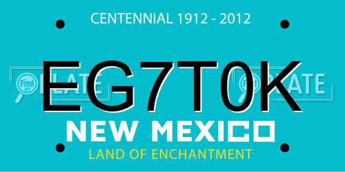 EG7T0K New Mexico License Plate