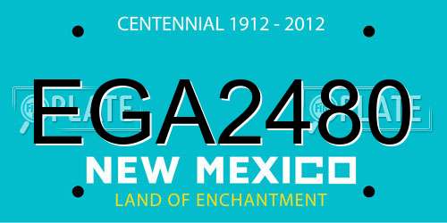 EGA2480 New Mexico License Plate