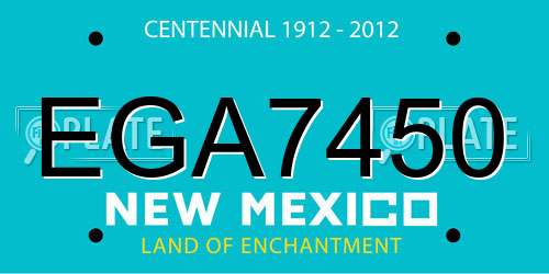 EGA7450 New Mexico License Plate