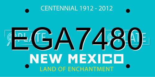 EGA7480 New Mexico License Plate