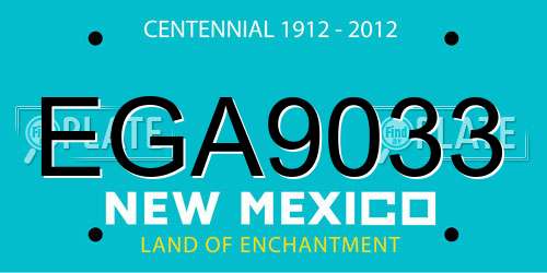 EGA9033 New Mexico License Plate