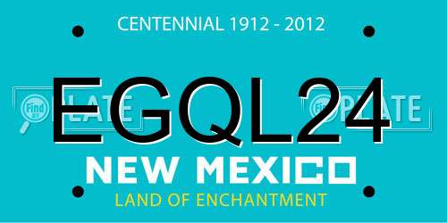 EGQL24 New Mexico License Plate