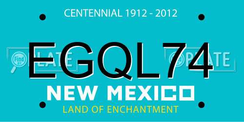 EGQL74 New Mexico License Plate