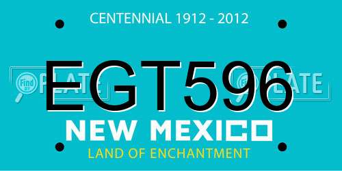 EGT596 New Mexico License Plate