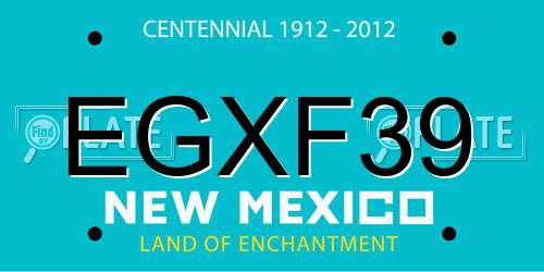 EGXF39 New Mexico License Plate