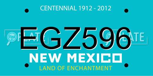 EGZ596 New Mexico License Plate