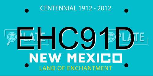 EHC91D New Mexico License Plate