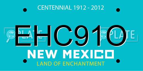 EHC91O New Mexico License Plate