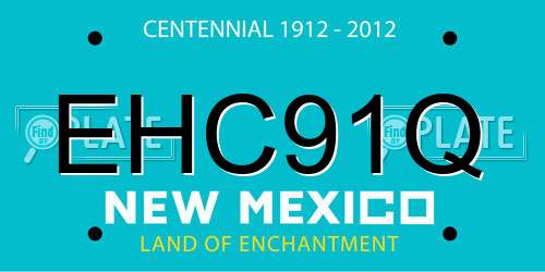 EHC91Q New Mexico License Plate