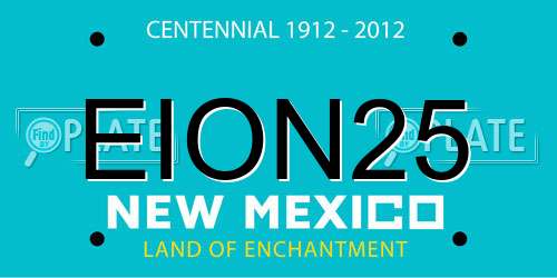 EION25 New Mexico License Plate